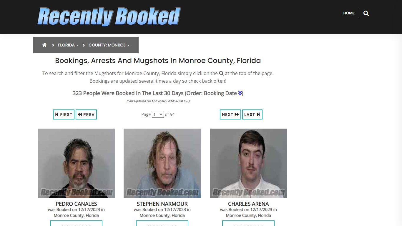 Recent bookings, Arrests, Mugshots in Monroe County, Florida